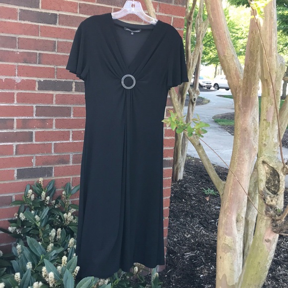 Jones Wear Dress Empire Waist V-Neck Short Sleeves - Picture 6 of 9